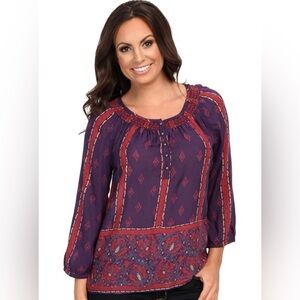 Lucky Brand Boho Blouse Purple Size Small